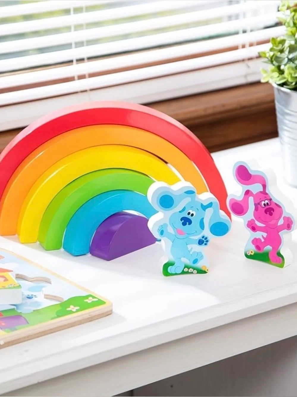 Melissa & Doug Blue's Clues & You! Wooden Rainbow Stacking Puzzle - NWT